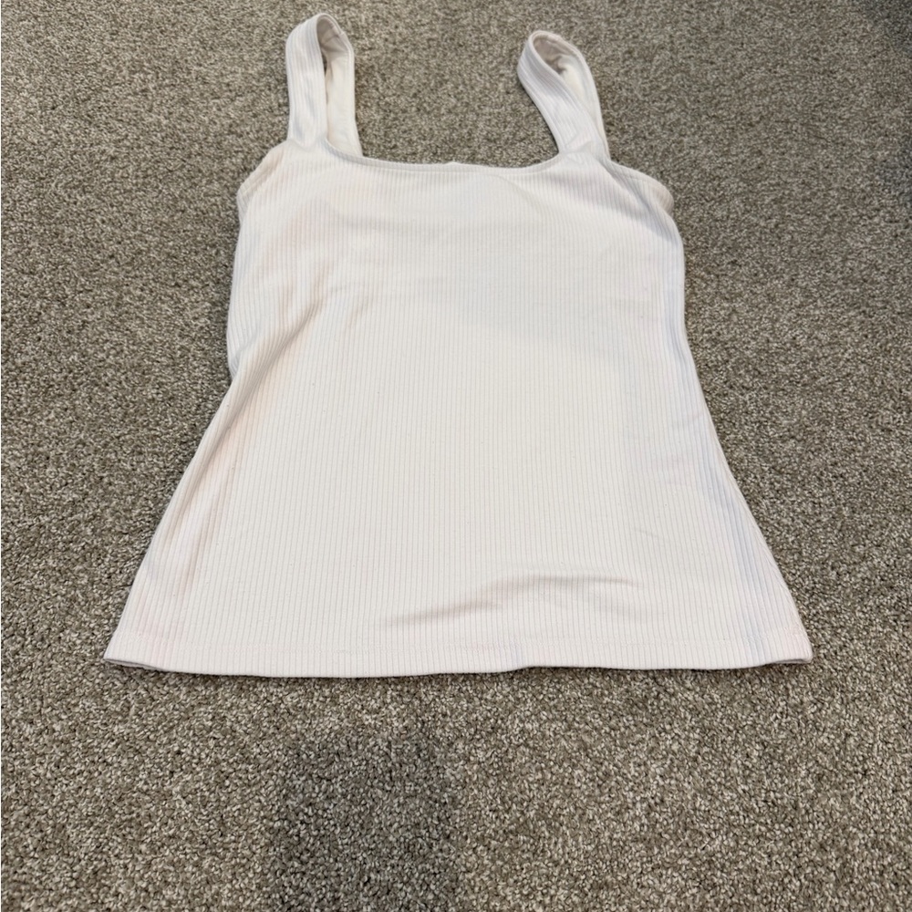 ALO Yoga Women's White Ribbed Tank Top size small